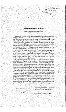 Complémentarité et relativité, Costa de Beauregard, Olivier
