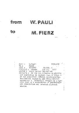 Letter from Pauli to Fierz