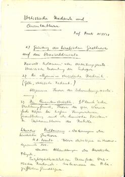 "Statistische Mechanik und Quantentheorie", lecture given at ETH Zürich in winter 1937-1938; notes taken by Josef Jauch., Jauch,  Josef