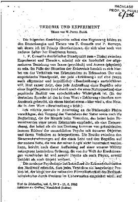 Theorie und Experiment