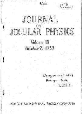 Journal of Jocular Physics, Volume III. October 7, 1955, Institute for theoretical physics