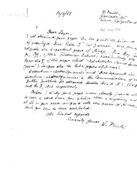 Letter from Pauli to Lopes