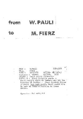 Letter from Pauli to Fierz