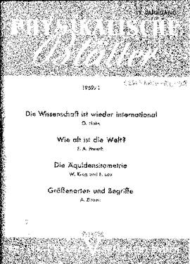 "Wolfgang Pauli", in: Physikalische Blätter (1959/1), article