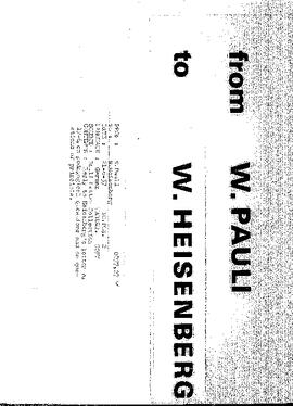 Letter from Pauli to Heisenberg