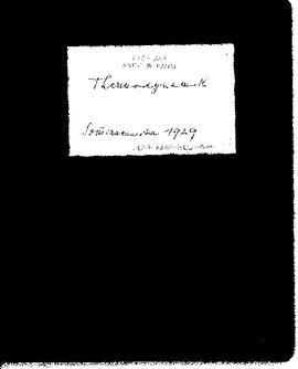 "Thermodynamik", lecture held in summer 1929, manuscript, Pauli, Wolfgang