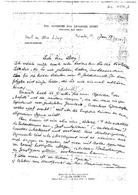 Letter from Pauli to Löwy