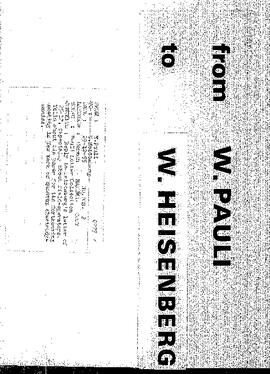 Letter from Pauli to Heisenberg