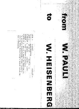 Letter from Pauli to Heisenberg