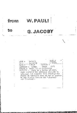 Letter from Pauli to Jacoby