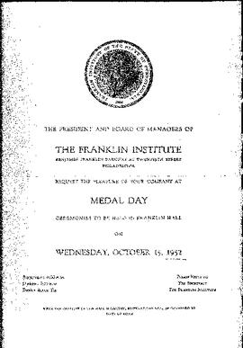 Letter, Franklin Institute