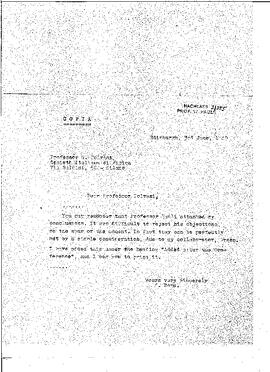 excerpt of a letter to G. Polvani, Born, Max