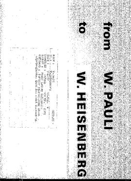 Letter from Pauli to Heisenberg