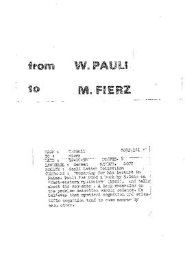 Letter from Pauli to Fierz