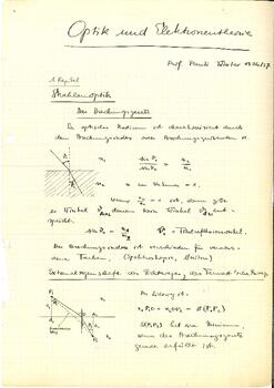 "Optik und Elektronentheorie", lecture given at ETH Zürich in winter 1936/1937; notes taken by Josef Jauch., Jauch,  Josef