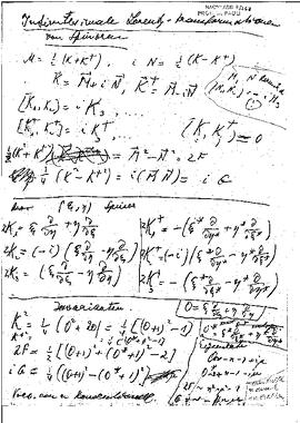 Infinitesimale Lorentz-Transformationen von Spinoren