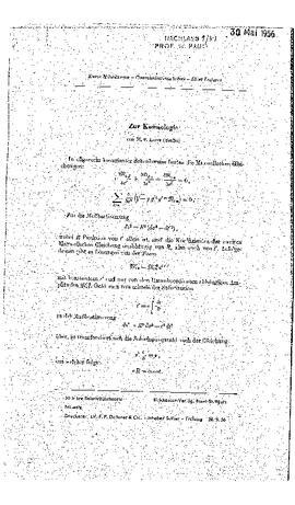 Zur Kosmologie, Von Laue, Max
