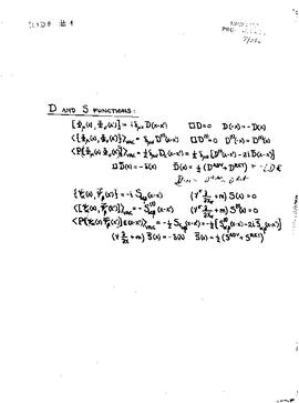 D and S functions, [Pauli, Wolfgang]