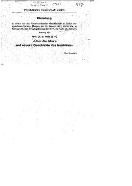 Einladung und Protokoll der Sitzung, Natureforschenden Gesellschaft (Zürich) Physikalische Gesellschaft (Zurich)