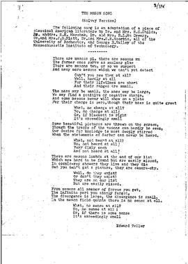 The Meson Song (Solvay version), [Childs, H C ?] et al