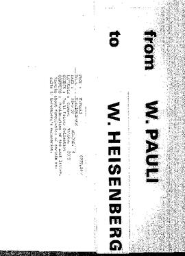 Letter from Pauli to Heisenberg