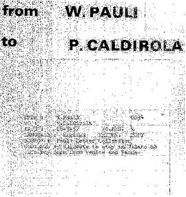 Letter from Pauli to Caldirola