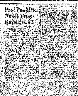 "Prof. Pauli dies; Nobel Prize Physicist, 58", in: Herald Tribune, article