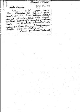 "Wolfgang Pauli, einige Worte zu seinem Gedächtnis", correspondence to Franca Pauli and translation of "Wolfgang Pauli, några minnesord", in: Kosmos, Fysiska Uppsatser (Vol. 37), letter and manuscript