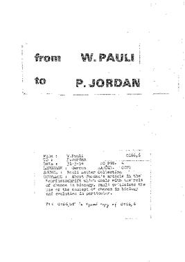 Letter from Pauli to Jordan