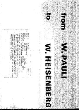 Letter from Pauli to Heisenberg