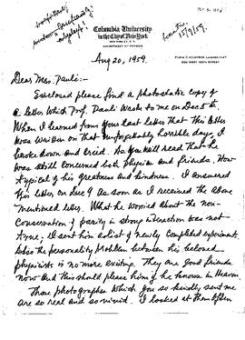 Letter-3137, Wu, Chien-Shiung