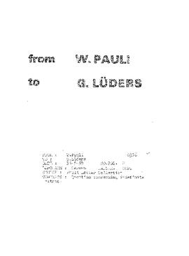 Letter from Pauli to Lüders