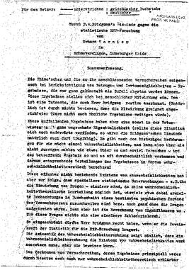 Herrn P. W. Bridgman's Einwände gegen die statistische ESP-Forschung, Tornier, Erhard