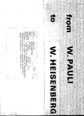 Letter from Pauli to Heisenberg