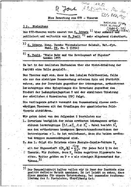 Eine Bemerkung zum CTP-Theorem, Jost, Res