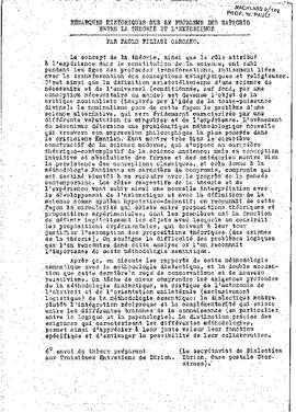 Remarques historiques sur le problème des rapports entre la théorie et l'expérience, Carcano, Paolo Filiasi