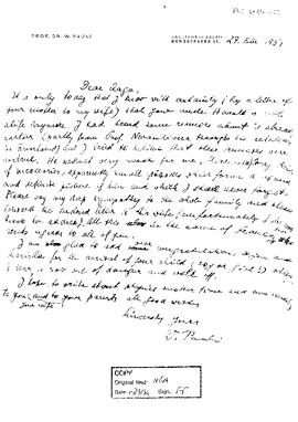 Letter from Pauli to Pauli