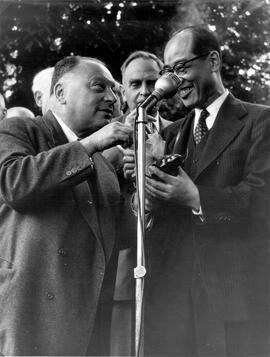 Wolfgang Pauli at the 6th meeting of the Nobel prize laureates