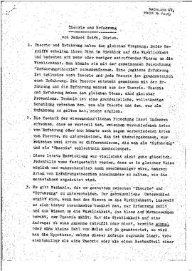 Theorie und Erfahrung, Nolfi, Padrot