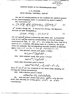 Spinless Mesons in Electromagnetic Field, Matthews, Paul T