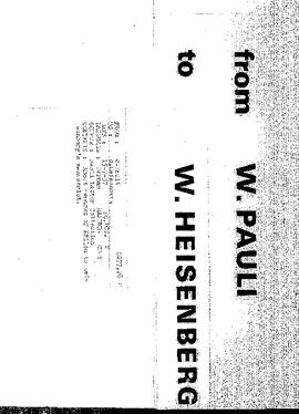 Letter from Pauli to Heisenberg