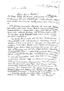 Letter from Pauli to Von Kahler