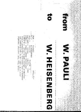 Letter from Pauli to Heisenberg