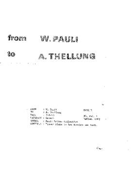 Letter from Pauli to Thellung
