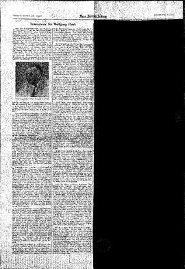 "Trauerfeier für Wolfgang Pauli", in: Neue Zürcher Zeitung, article