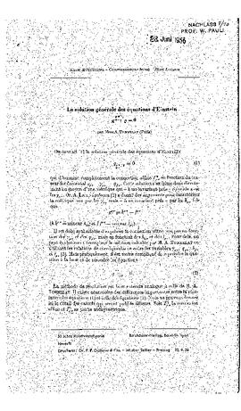 La solution générale des équations d'Einstein, Tonnelat, Marie-Antoinette