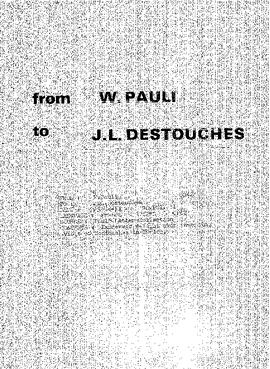 Letter from Pauli to Destouches
