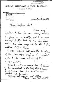 Letter-2264, letter to W. Pauli, Gulmanelli, Paolo, Letter 2264