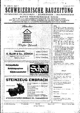 "Die Wissenschaft und das abendländische Denken", in: Schweizerische Bauzeitung (77th year's issue, book 1), article